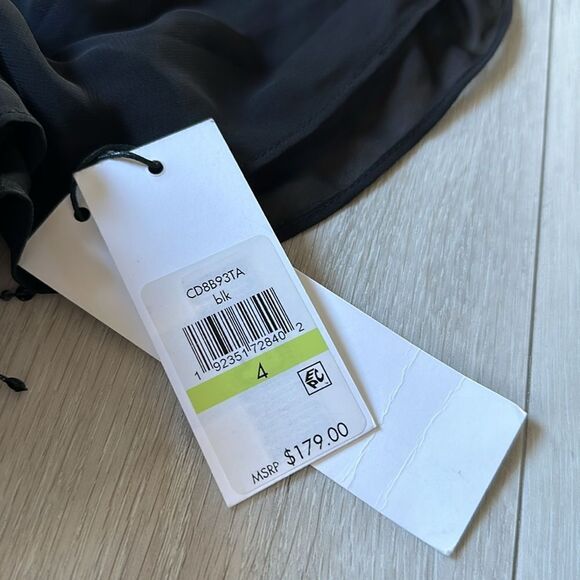 Calvin Klein Women's Chiffon & Sequins Blouson Dress - Black Size 4 Nwt - Picture 6 of 7